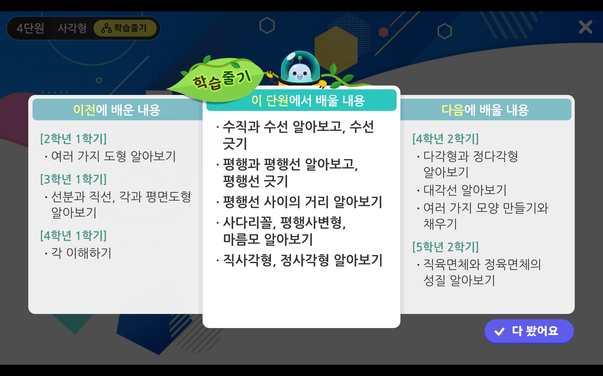 사각형 | 4학년 2학기 수학 4단원 | 홈런초등